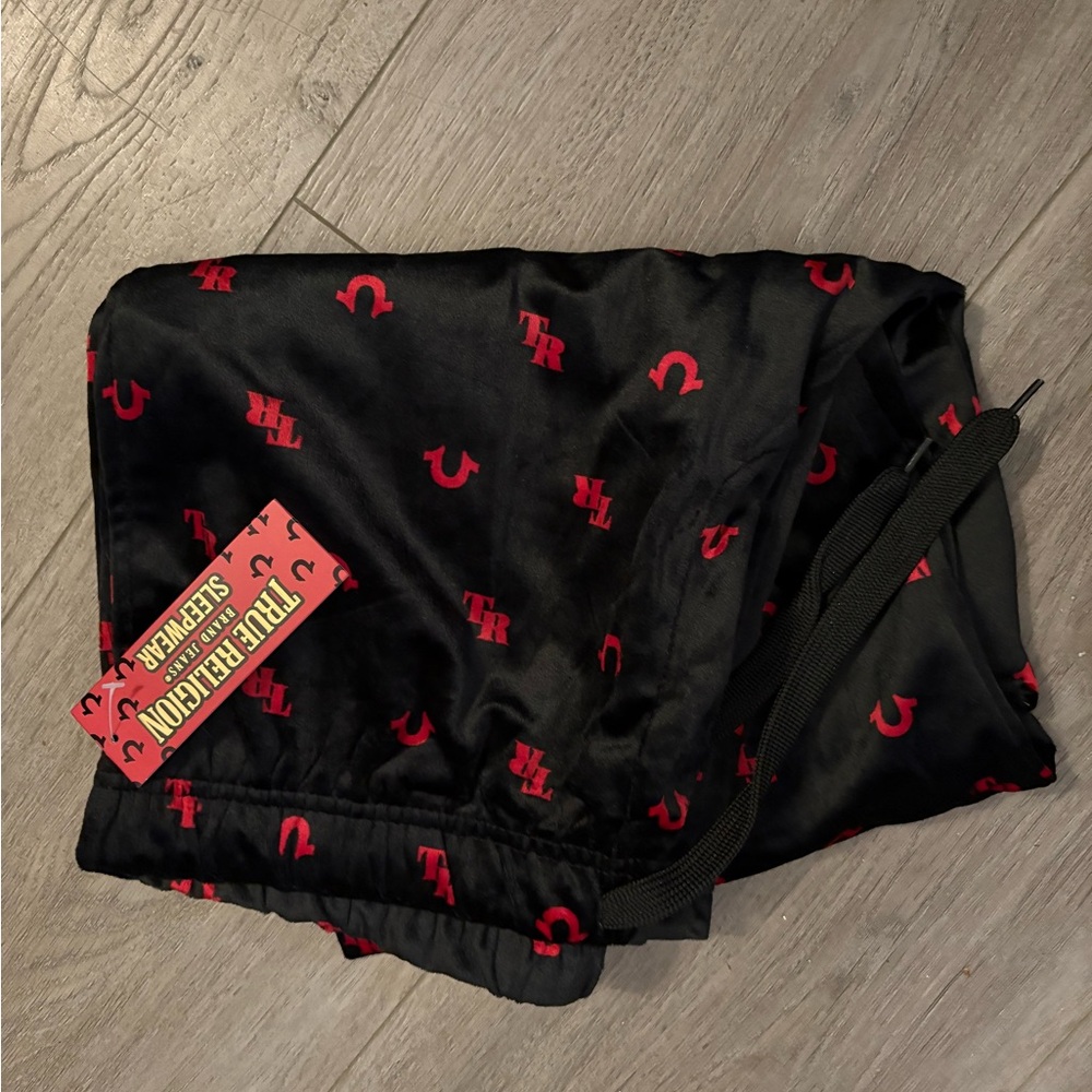 True Religion Black pj pants with Red Logo